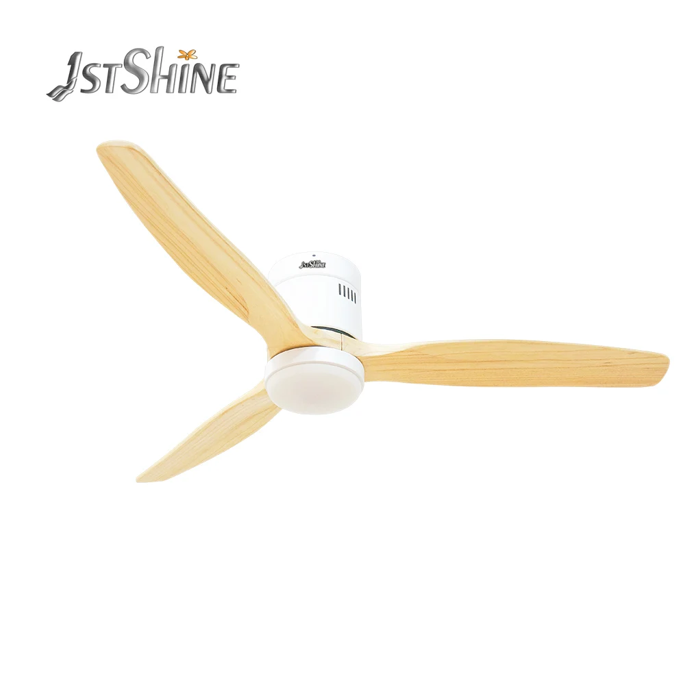 1stshine 220 v dc Low power energy saving outdoor mountain air wooden ceiling fan with led lights remote control