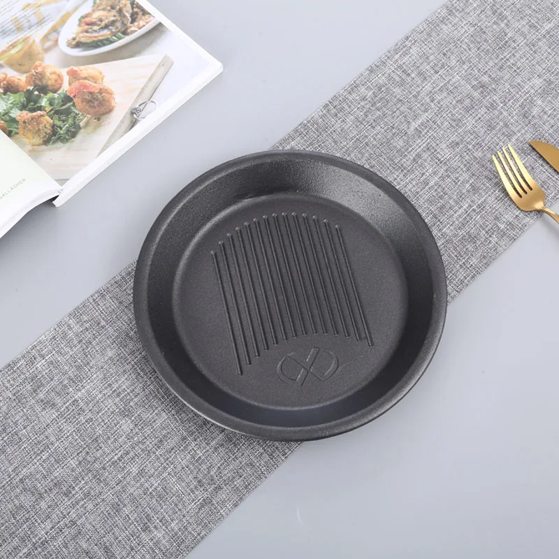 Oval Preseasoned Cast Iron Fajita Hot Skillet Plate Set Fry Grill