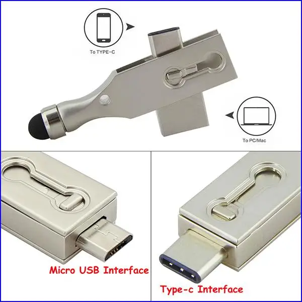 Amazon Hot-selling Waterproof Type C usb flash drives capacitive stylus USB OTG pen drive 32gb 64gb - ANKUX.COM