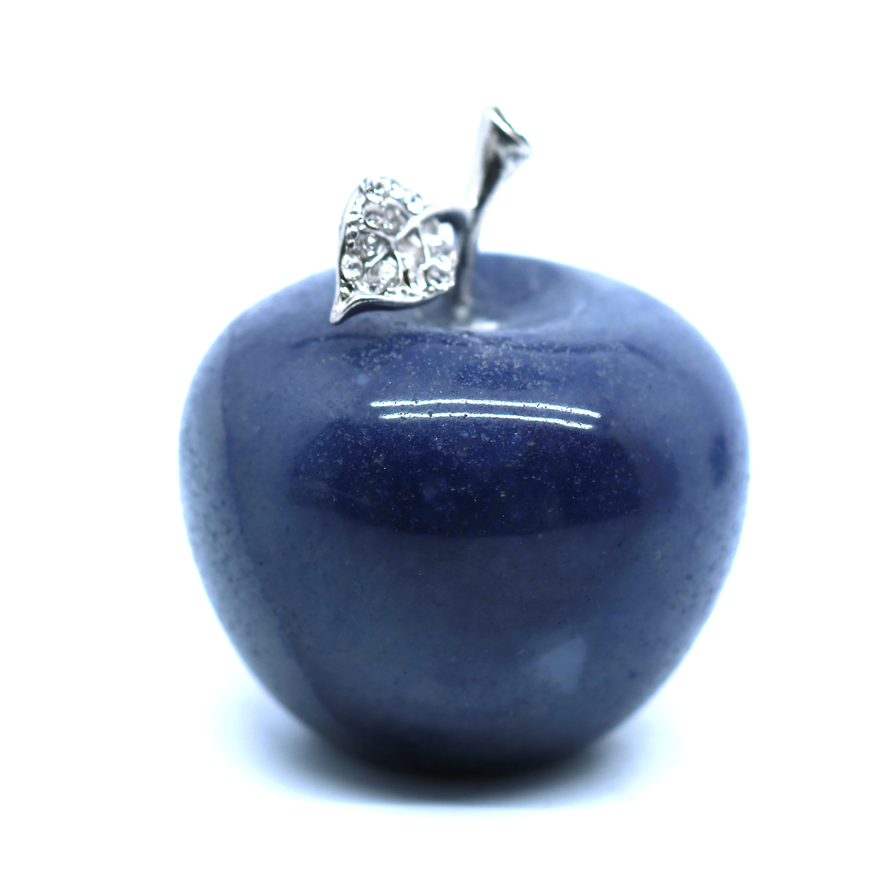 批发蓝色静脉石水晶苹果圣诞树雕像装饰礼品