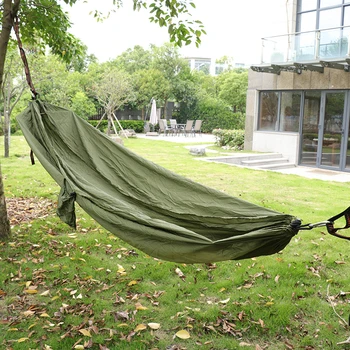 户外野营旅游橄榄绿超轻军事战术便携式睡床降落伞尼龙吊床