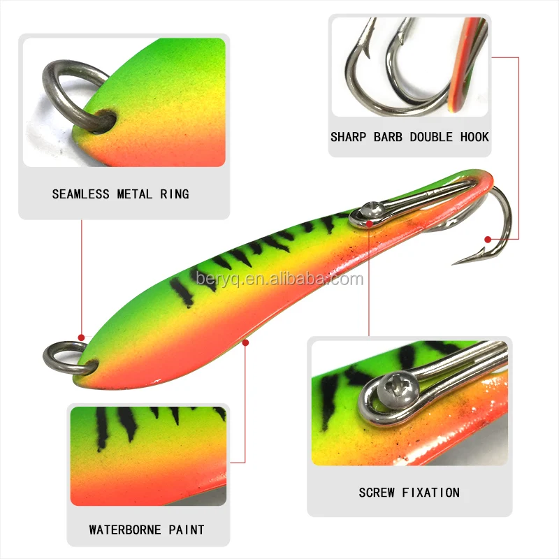 Pack 2 Surface Details about   Metal Slice Lure  Spoon Spinning Blade 
