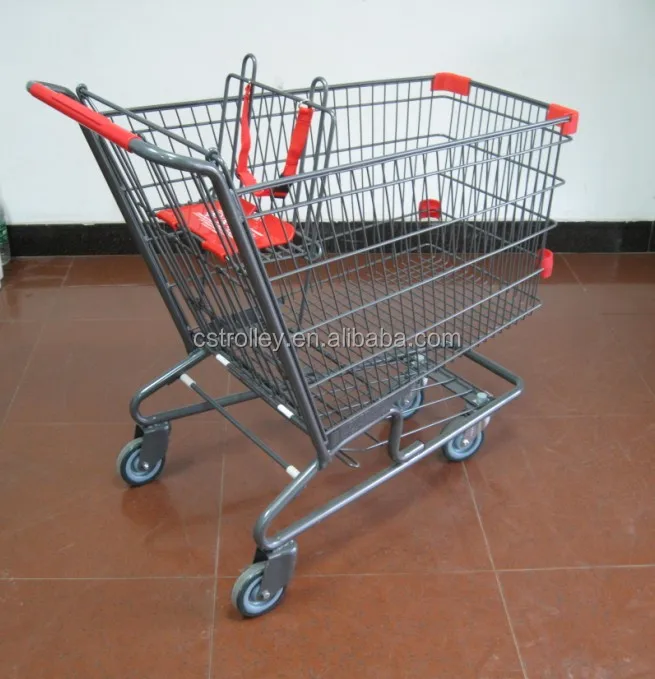 Moq 50 Pcs 220l Supermarket Steel Shopping Cart,Grocery Metal Cart