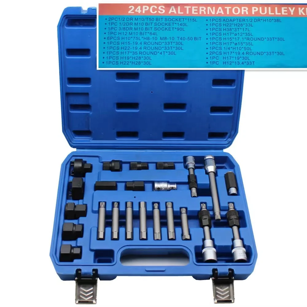 13 Pcs Alternator Pulley Tool Kit Generator Repair Tool Freewheel ...