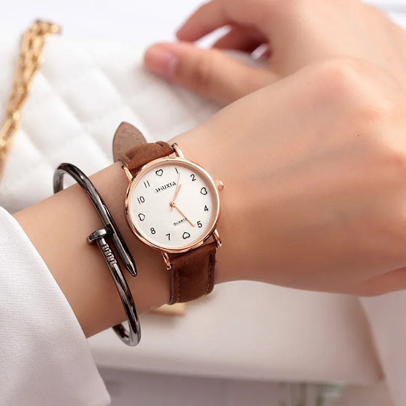 Best Selling Cheap Stylish Leather Hand Watch For Girl Hand Clock