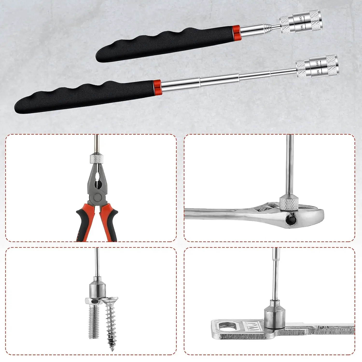 6pc Telescopic Magnet Pick Up Tool Set Telescoping Inspection Mirror ...