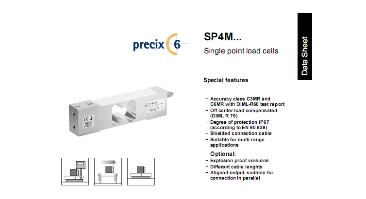 HBM SP4MC3MR Load Cell - Single Point Sensor (1kg to 200kg). Ideal for ...