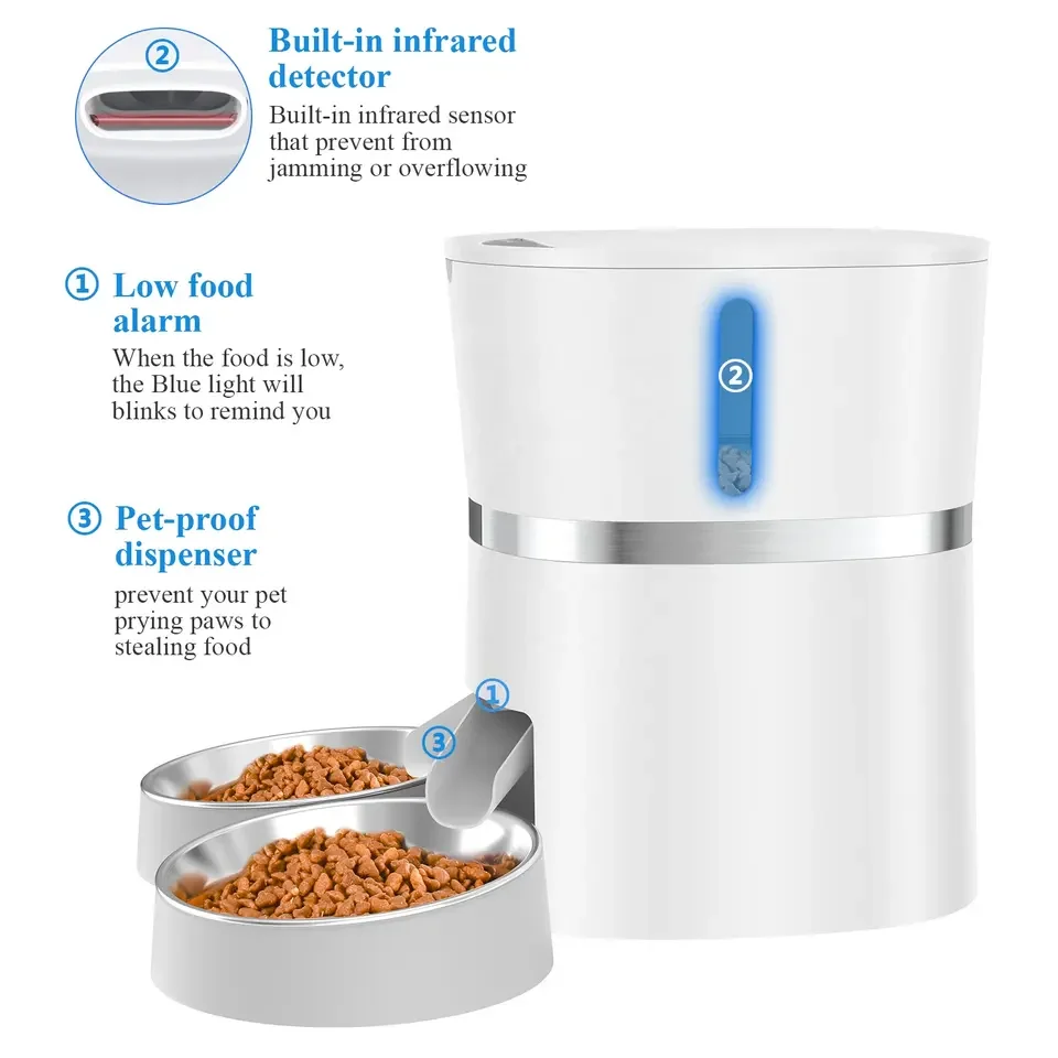 Alexa Toy Wifi Tuya Smart Pet Feeder With Two Way Dispenser App Control ...