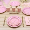 /product-detail/pink-and-gold-party-supplies-golden-dot-pink-themed-party-decoration-set-includes-paper-plates-napkins-knives-forks-cups-62250129745.html