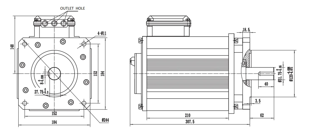 20kw 540v Brushless Dc Motor - Buy 20kw Brushless Motor,96v Bldc Motor ...