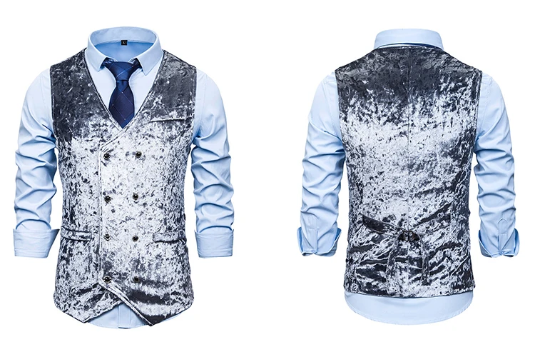 Factory Direct Mens Formal Suit Dress Waistcoat Velvet Vest Men