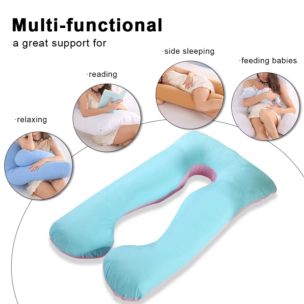 2025 Customized Cooling Bamboo U-shape Full Body Velvet Maternity Pregnancy Pillow for Pregnant manufacture
