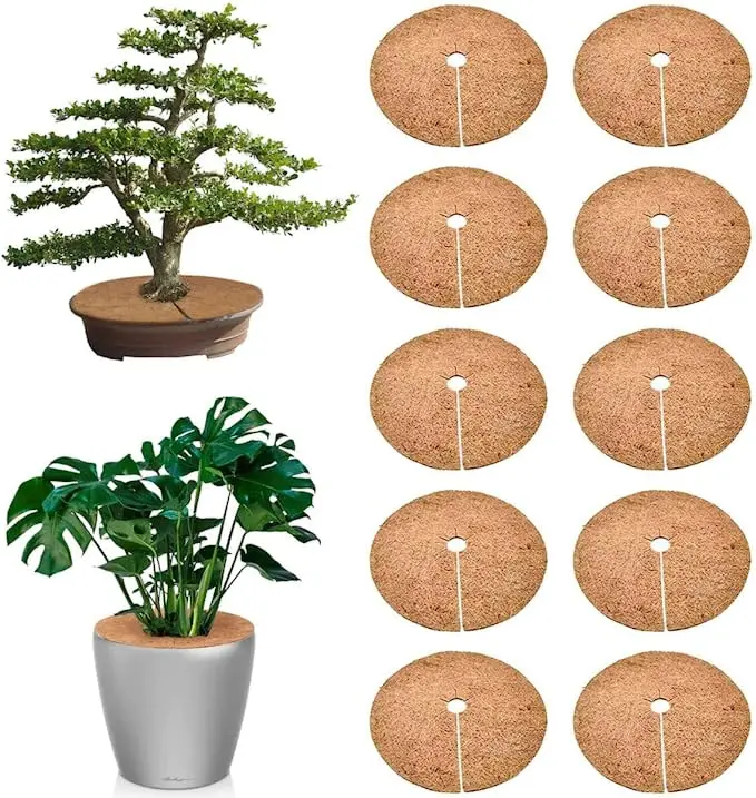 Coco Coir Plant Cover Mulch Mat,Weed Control Fabric Flower Pot Tree