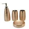 Golden White Ceramic Bathroom Accessories set