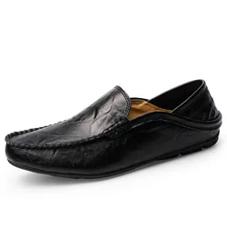Very comfortable fashion style men leather loafer shoes anti-slippery black men shoes leather