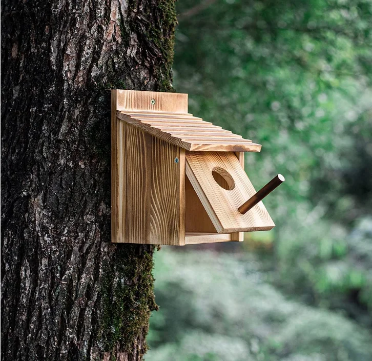 Wood Bird Houses For Outside With Pole Wooden Bird House For Finch