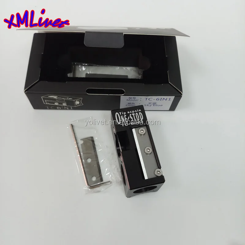 Xmlivet 6in 1 Multifunctional Pool Cue Tip Sharpener Colorful Billiards Repairing Tip Tool Kits