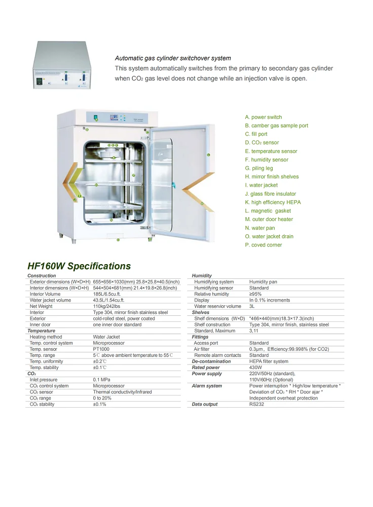 High Quality Cell Bacterial Culture Co2 Incubator Machine Price Heal