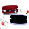 T2102-3 glisten girls PU leather iron hard optical case women sunglasses boxes