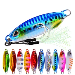 Slow Jigging Fishing Lure 3D Isca Artificial Metal Lead Fake Baitcast With Feather Hooks Leurre Peche Fishing Gear Fishing Bait