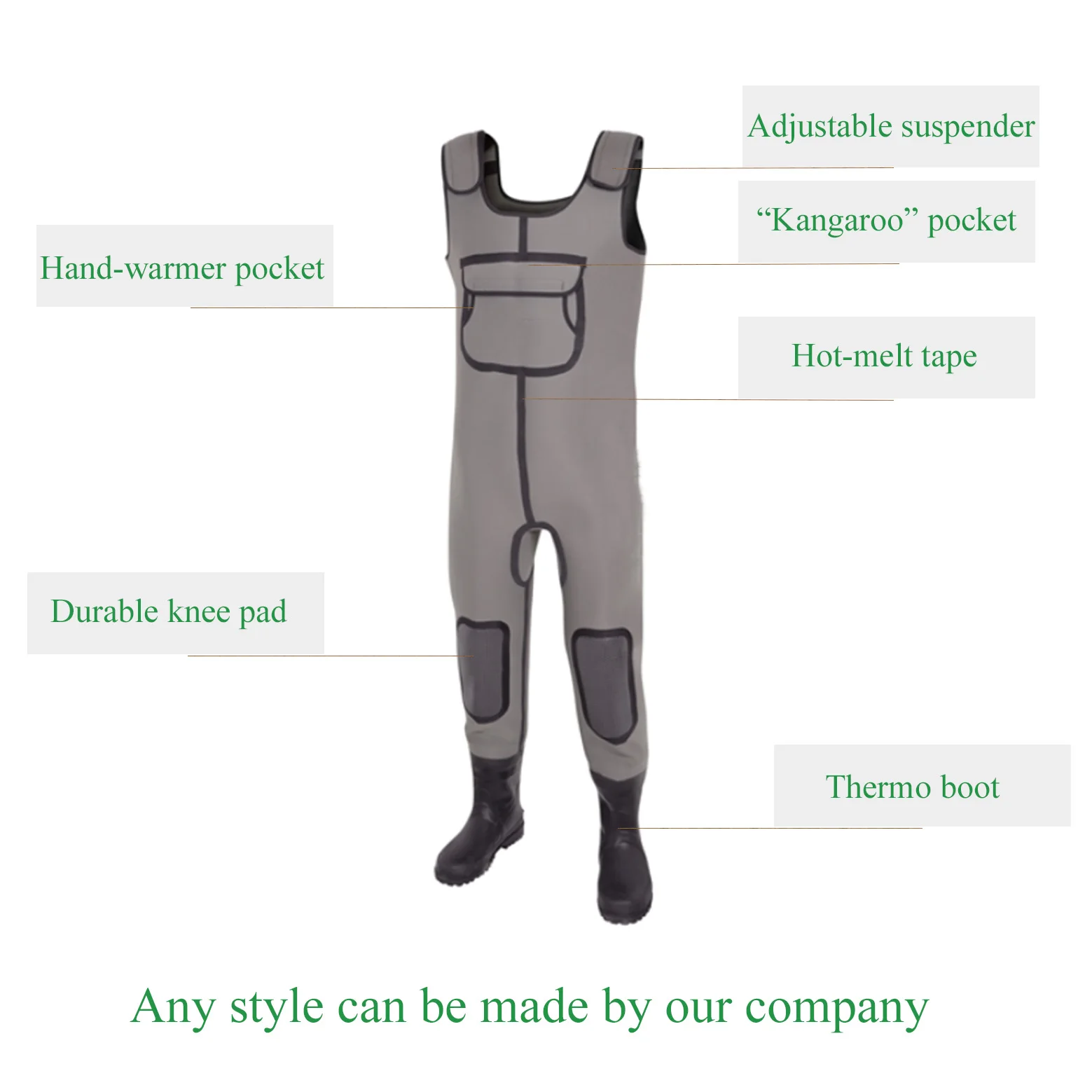 4mm Neoprene 100 Waterproof Chest Waders For Fishing Protective