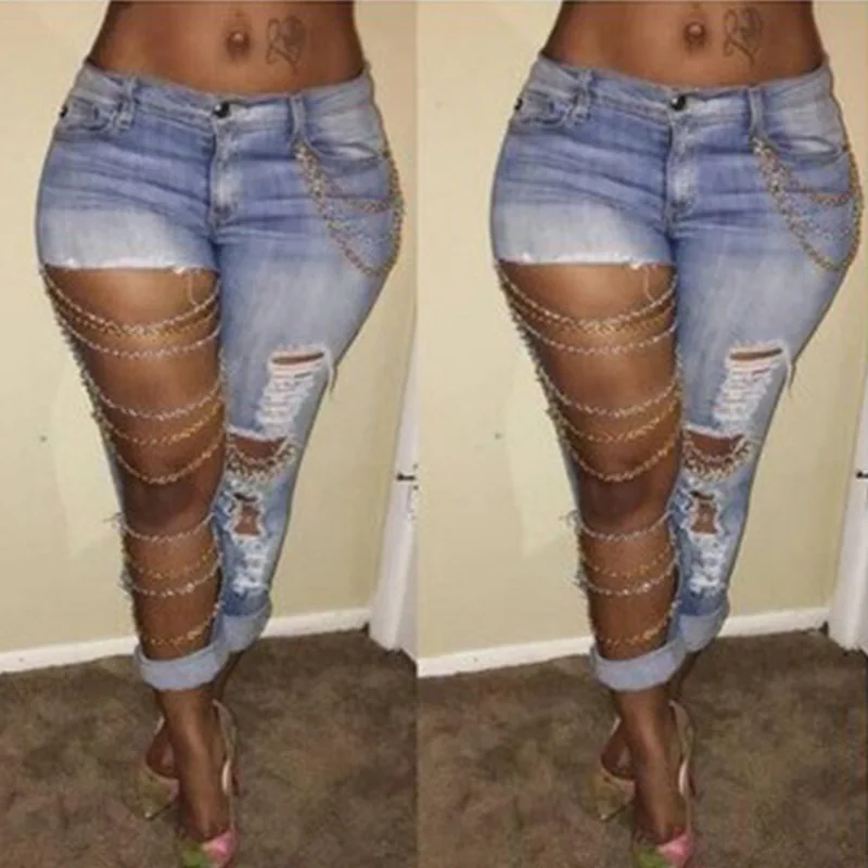 ripped stretch jeans womens