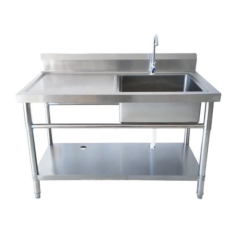 
304 /201 High standard restaurant stainless steel commercial kitchen outdoor sink table 