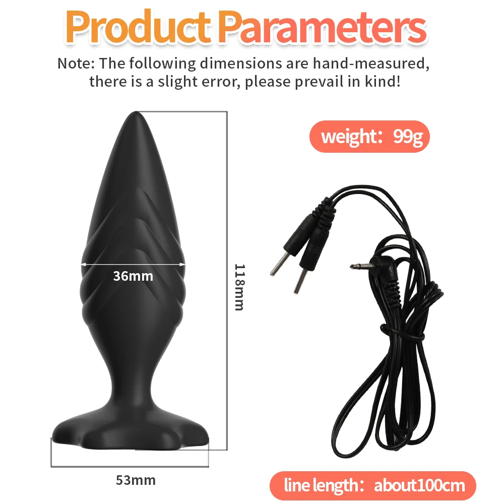 Electric Shock Pulse Anal Plug Beads Stimulator Prostate Massager Butt ...
