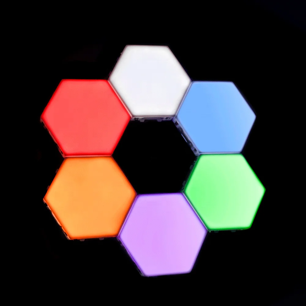 3PCS DIY Magnetic Hexagons Decoration Mosaic Modular Touch Sensitive Lighting Quantum Honeycomb Wall Lamp Led Night Light