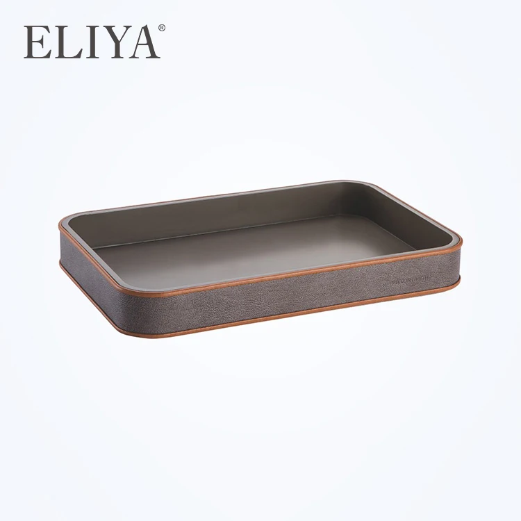 Luxury Guest Room Hospitality Amenities Set Leather Hotel Tray
