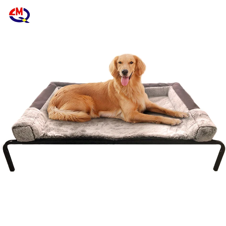 Removable Outdoor Folding Dog Bed Elevated Pet Bed With Metal Frame