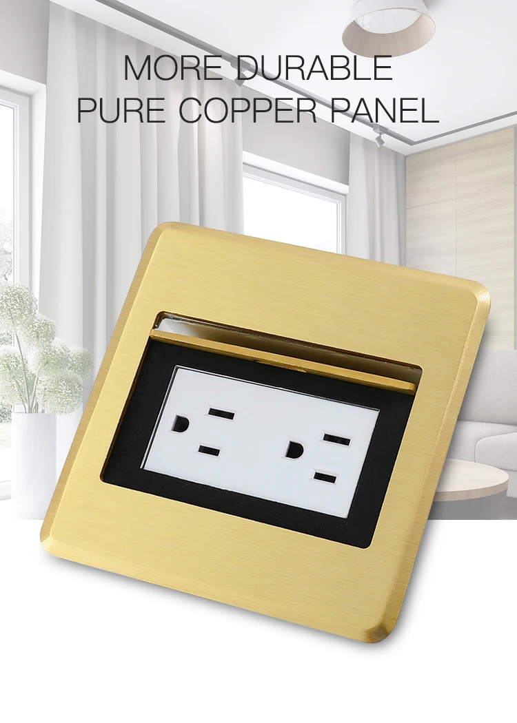 Wholesale USA standard brass electrical power supply 16A hidden socket box