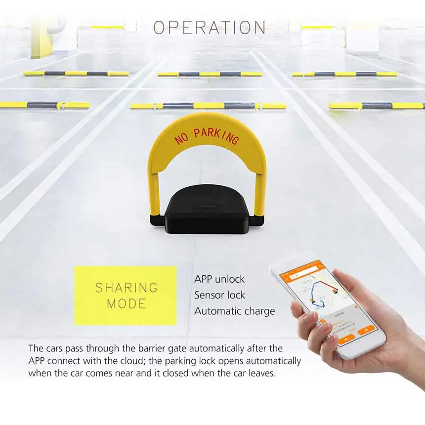 Omni APP control sharing car parking lock (Yellow) 6