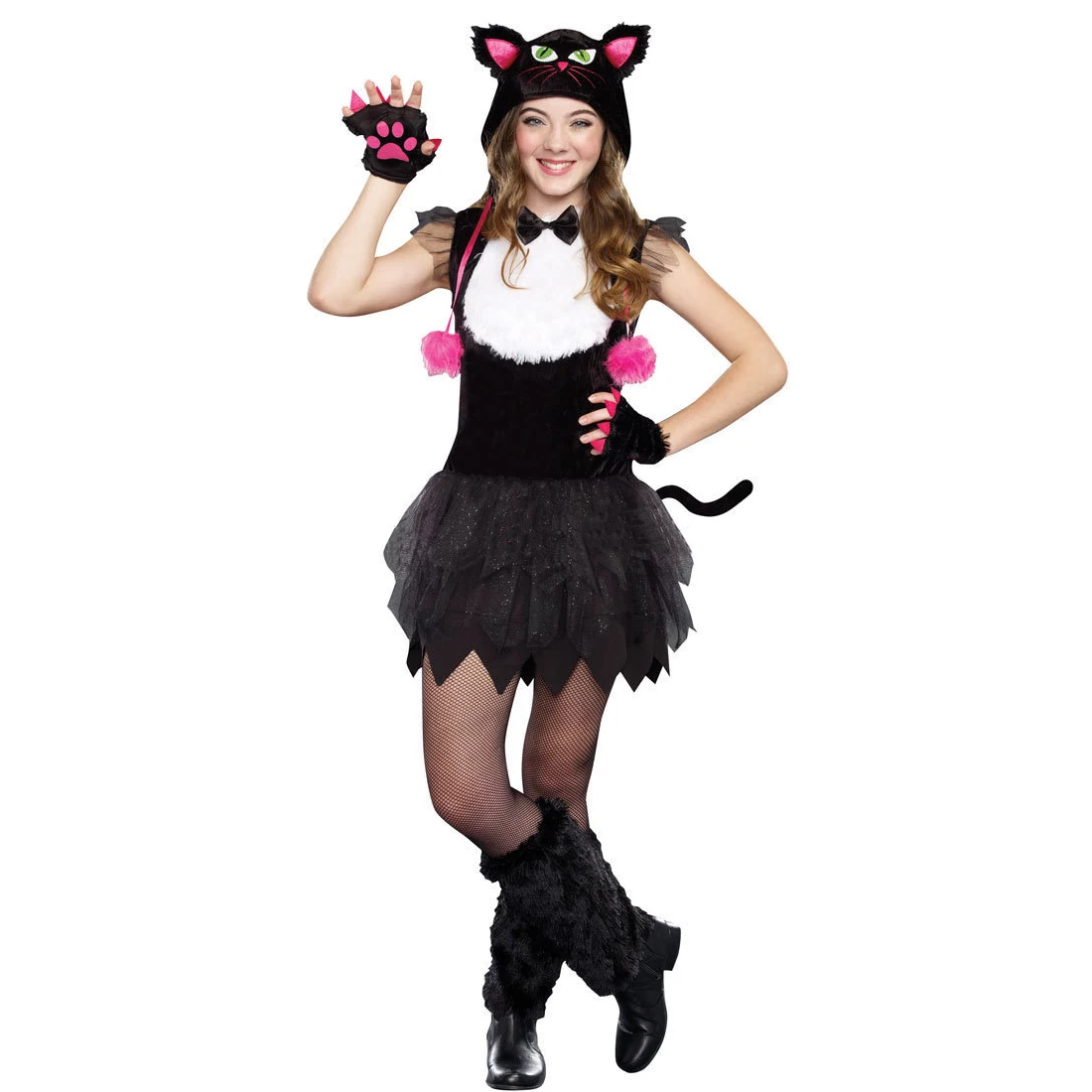 Halloween Cave Girl Costume Bad Kitty Girls Costume Large Bad Girl ...