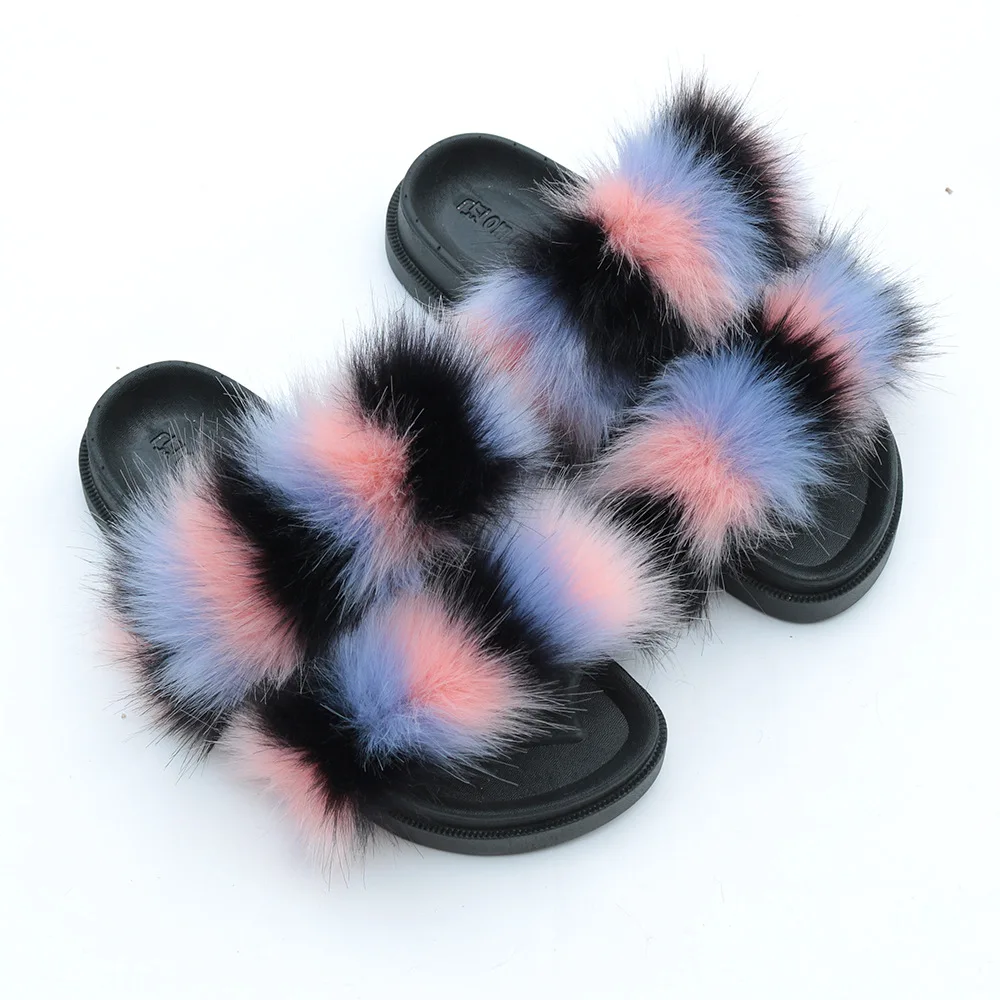 wholesale fur slides in bulk