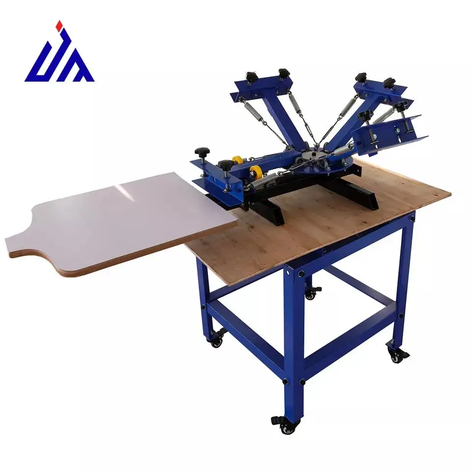 T-shirt  and  Clothes  Print  for  4 Color  and 1 Station  Manual <a class='inkey' style='color:blue' href='https://www.jmprintingtech.com/screen-printing' target='_blank'>Screen Printing</a> Machine manufacture