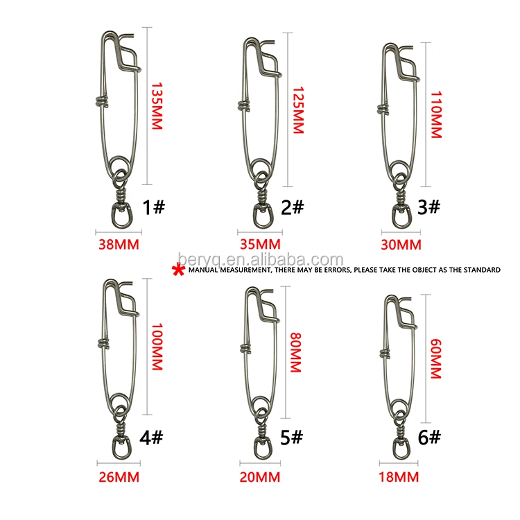 Stainless Steel Fishing Swivel Tuna Clip Longline Branch Hanger Fishing Snap Swivels With B.l