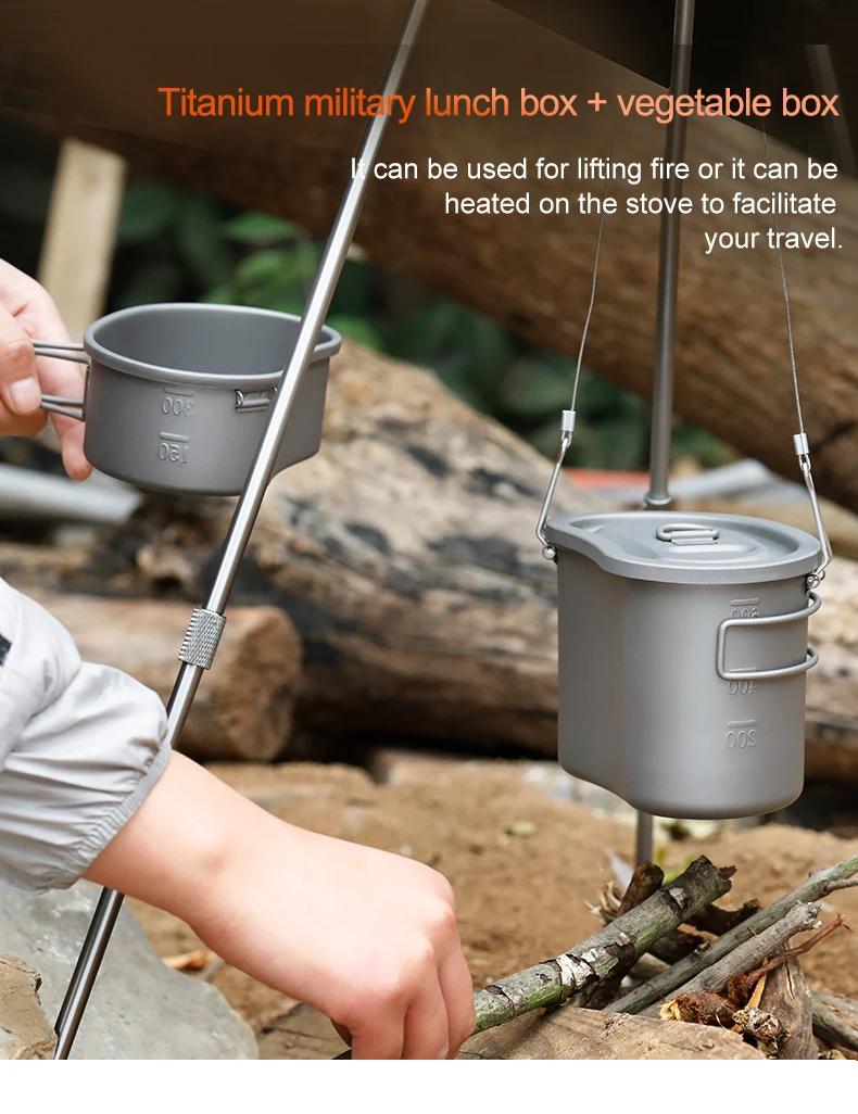 Titanium Lunch Box Can Heat Food Container Camping Tableware Buy