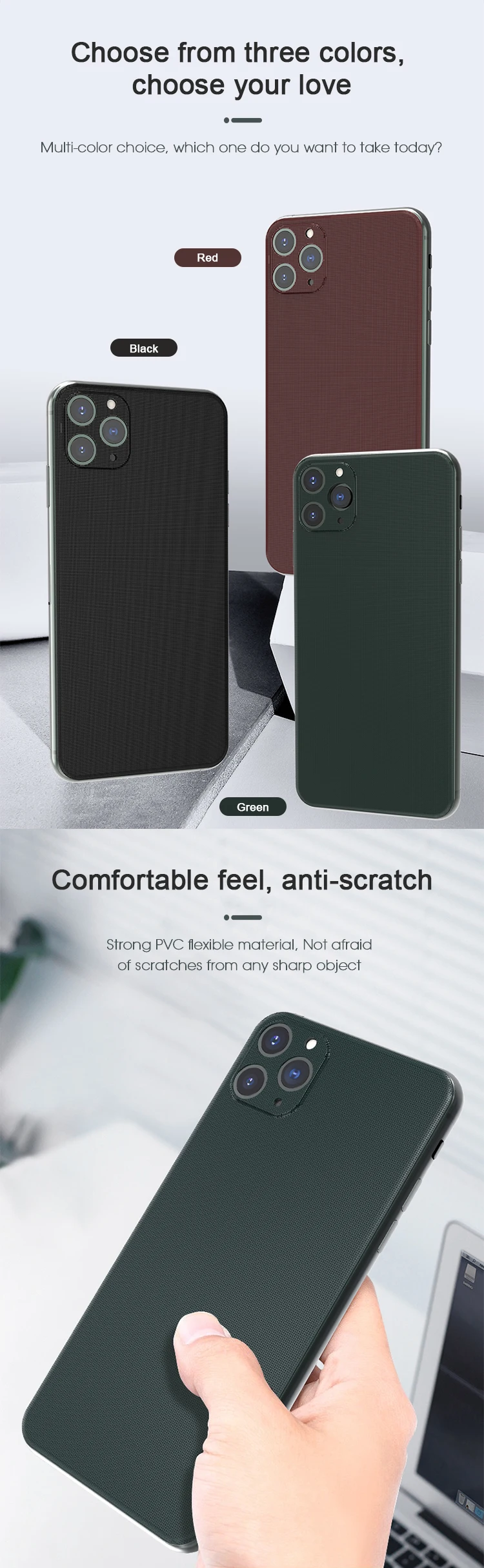 Green Black Red 3d Carbon Fiber Pvc Back Film Ceramic Screen Protector For Iphone 11 Pro 11 11 Pro Max Xs Xr X Buy 3d Textured Carbon Fiber Back Film For