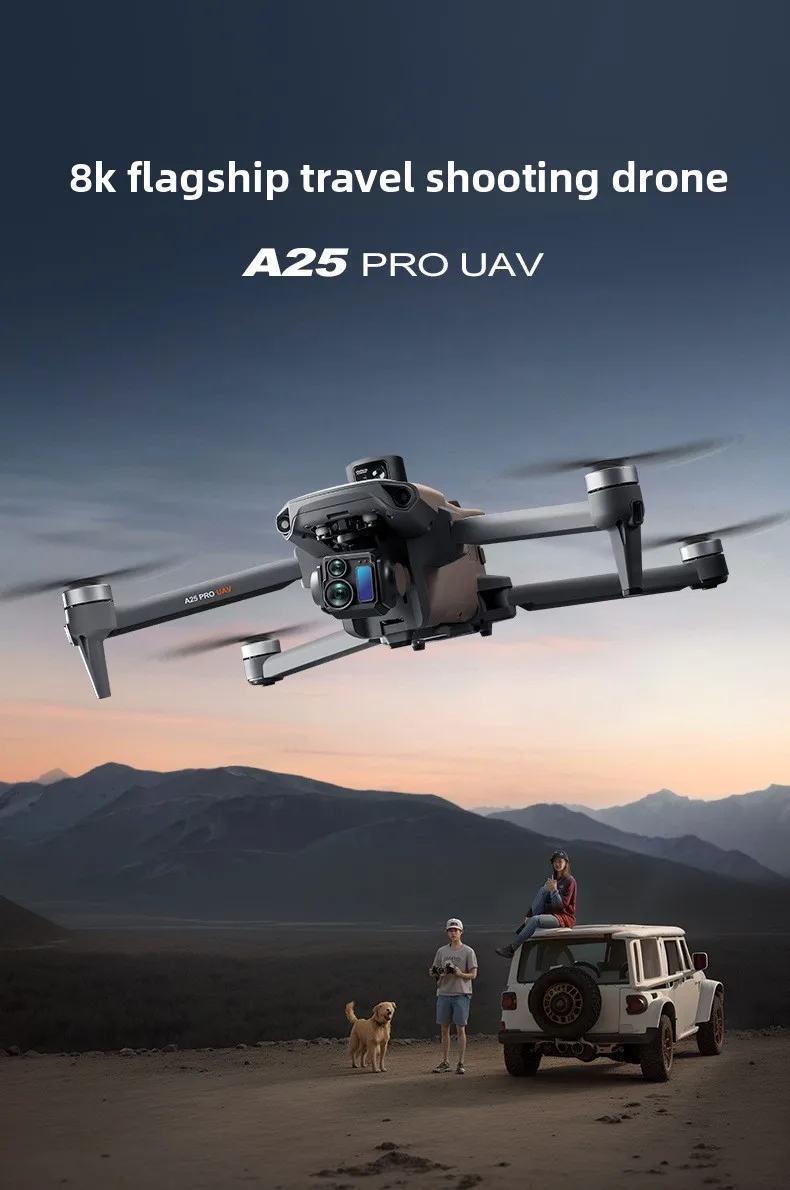 A25 PRO Drone New 8K HD Aerial 3-Axis Gimbal Long Battery Life RC GPS 6km Range Drone 5.5inch Chscreen Brushless Dron VS P7MAX