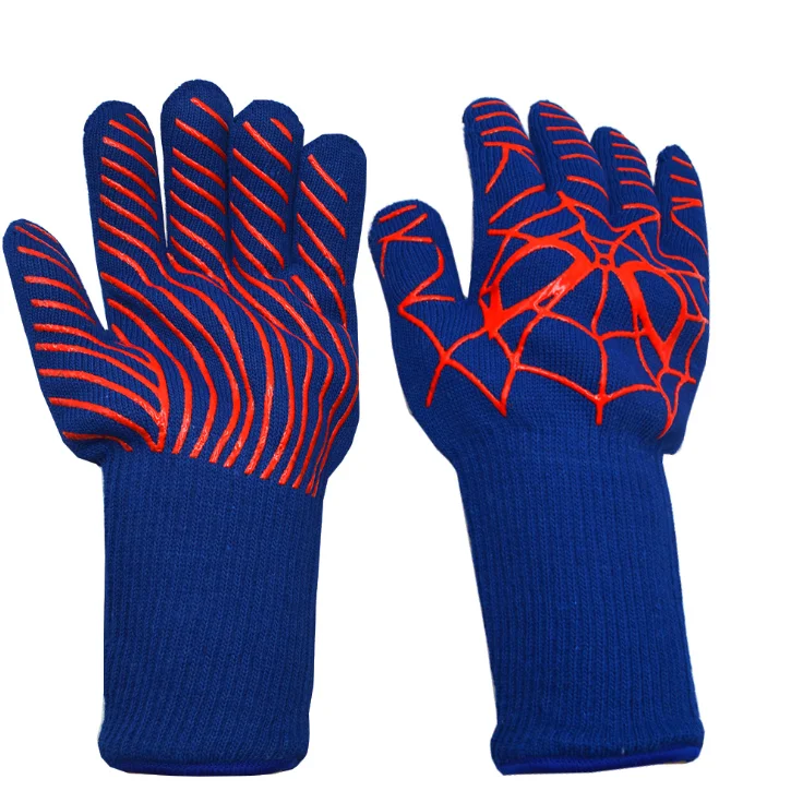 Bbq Gloves,1478f Heat Resistant Grilling Gloves Silicone Nonslip Oven