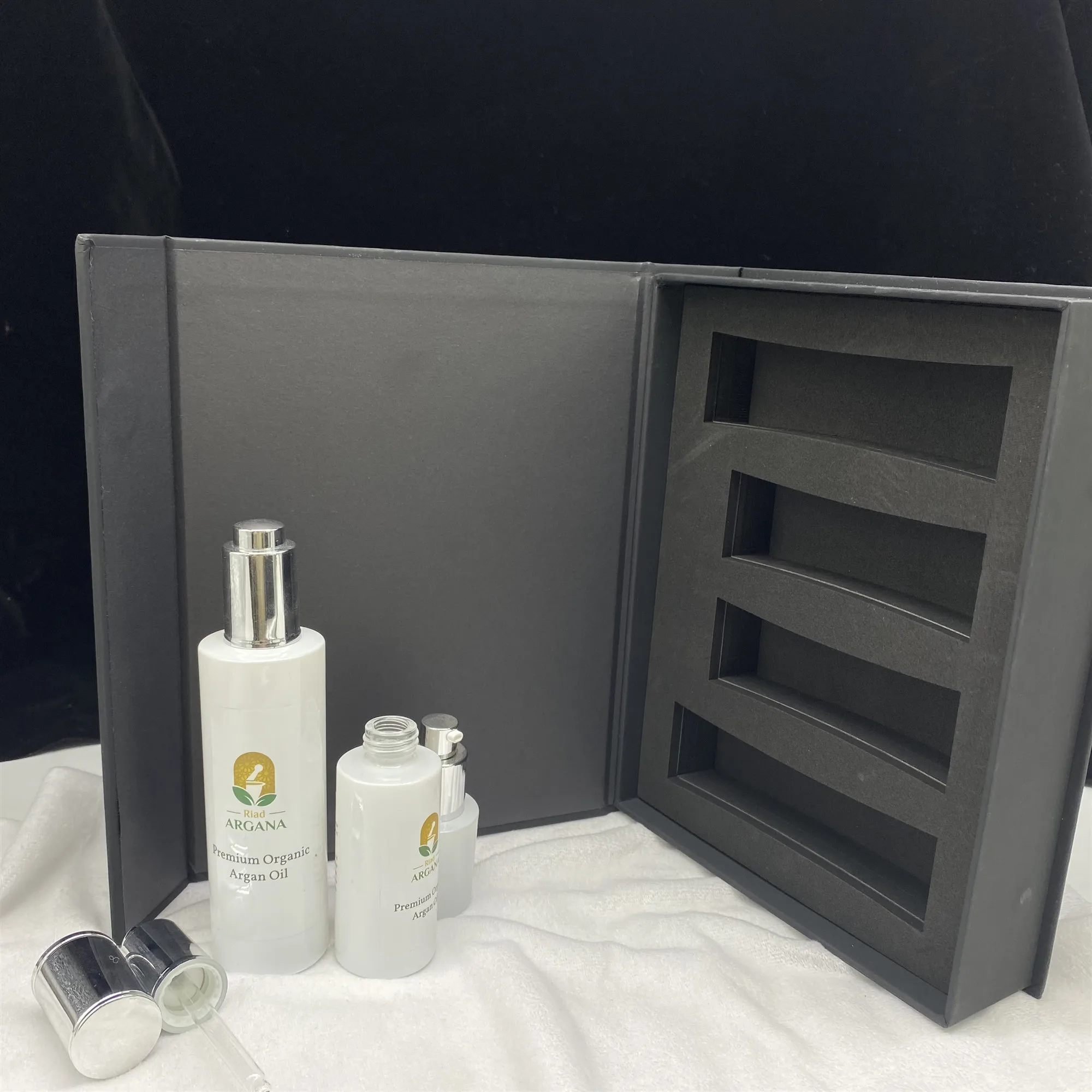 Luxury Black Cosmetic Packaging Box Set For Skin Care Buy Custom