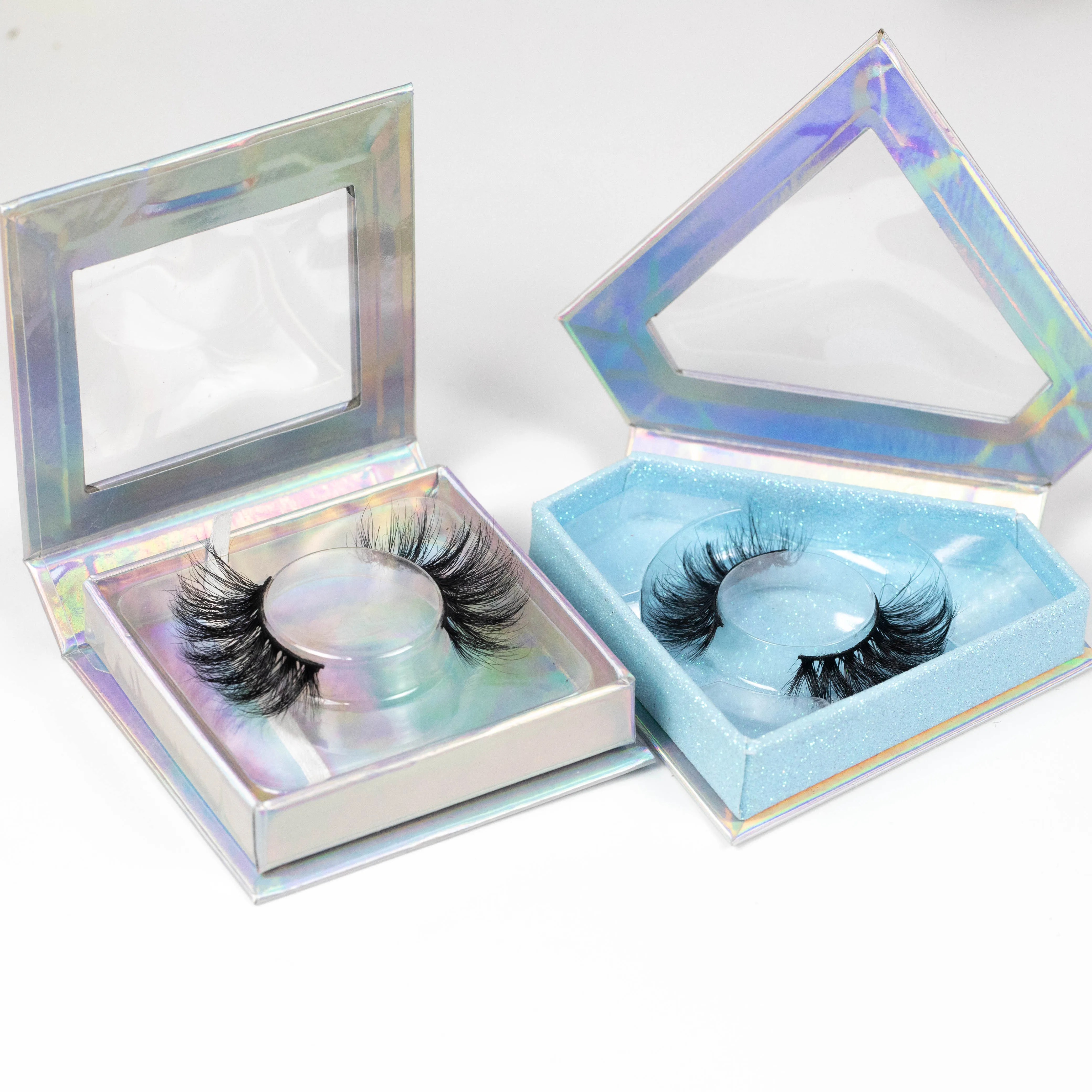 

2020 Bameier trendy stock custom lash box deep wave silk synthetic eyelashes, Black
