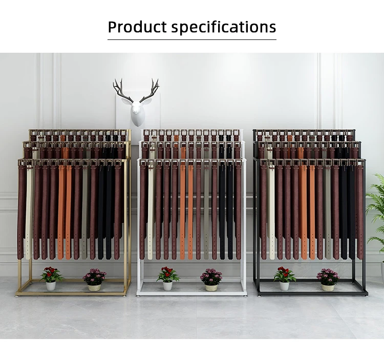 Metal Black Hanging Display Belt Racks - Free Standing Tie Rack