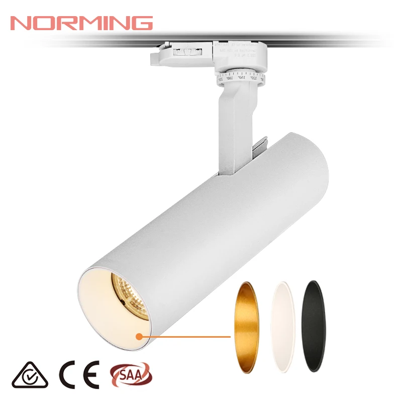 Low Glare Dimmable Spot Beam Angle CRI90 20W 25W 3 Phase LED Track Light