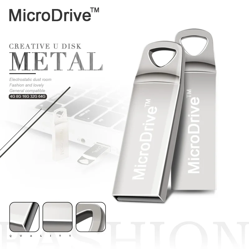 waterproof metal silver pendrive 2gb 4gb 8gb 16gb 32gb 1gb memory stick usb flash drive - ANKUX.COM