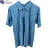 Hot Selling Summer digital print Viscose contrast collar unisex blue polo for society