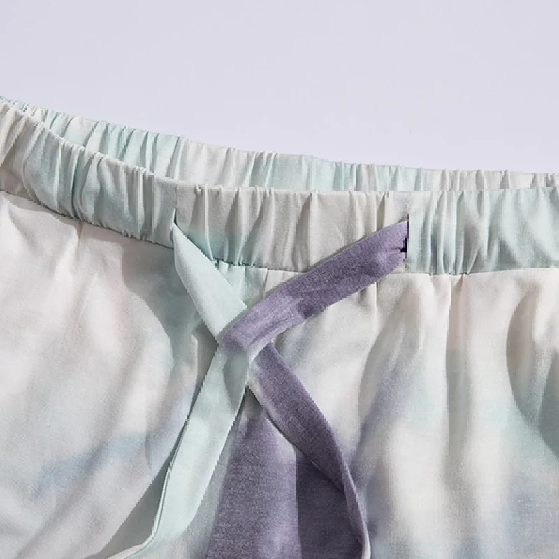 Hot Sale Fashion Tie Dye Tee Shorts Women Casual Pajamas Short Sleeve ...