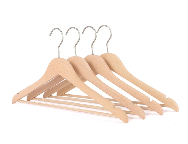 Wholesale Perchas High Quality Hanger Natural Cintre Wood High End