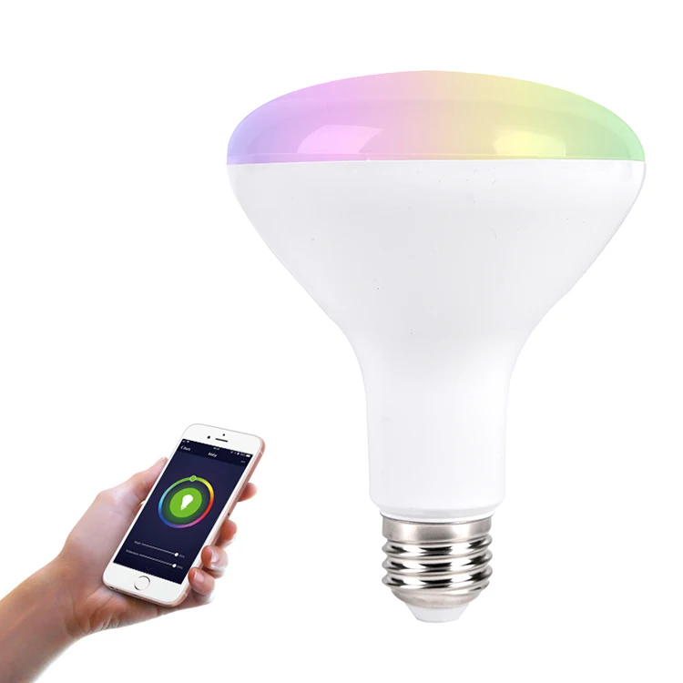 Intelligent Home Stepless Dimming And CCT Adjustable Tuya Control R80 Smart WIFI RGB 9W LED Light Bulb